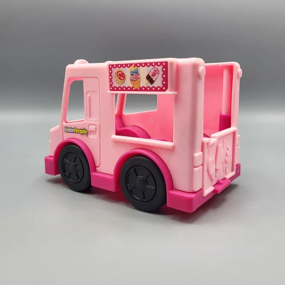 Fisher-Price Little People Barbie Ice Cream Truck Toy Pink Delivery Vehicle